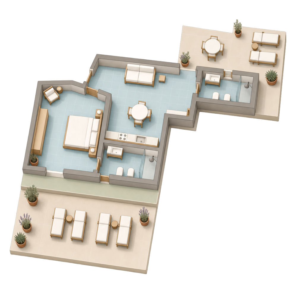 Render 3D Lido Burrone